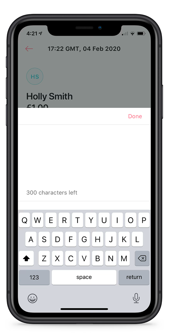 Mettle add note screen