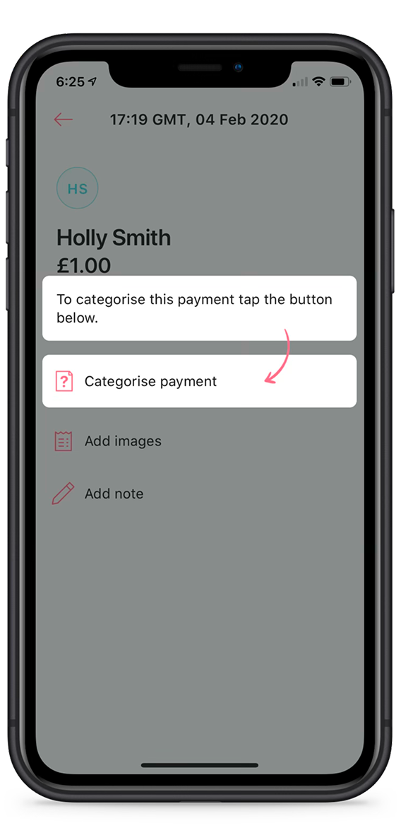 Mettle categorise payment coach mark screen
