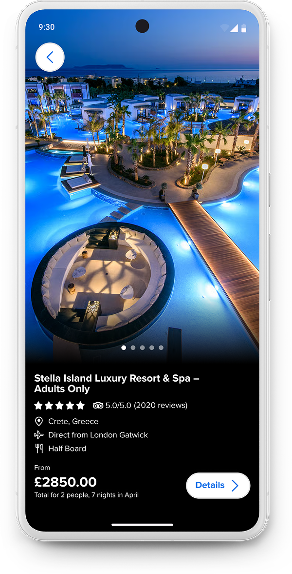 On the Beach hotel result screen