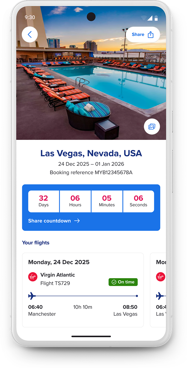 On the Beach booking countdown screen