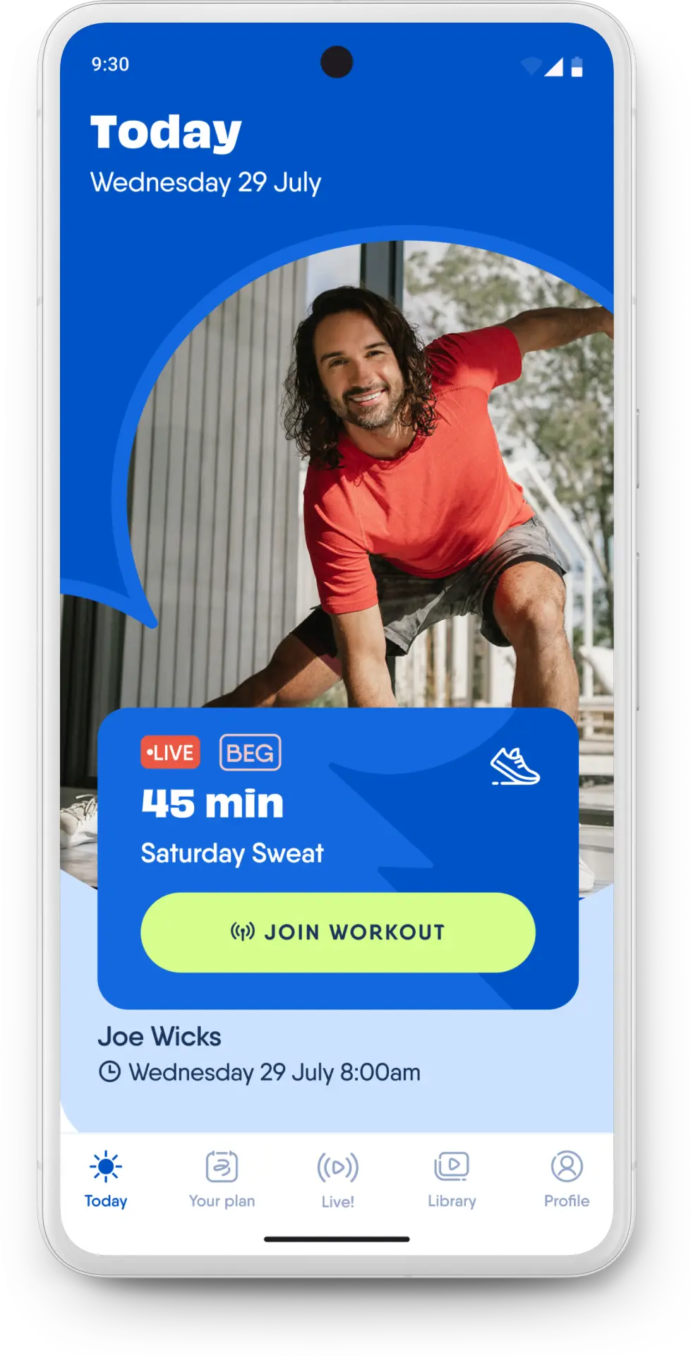The Body Coach Today screen