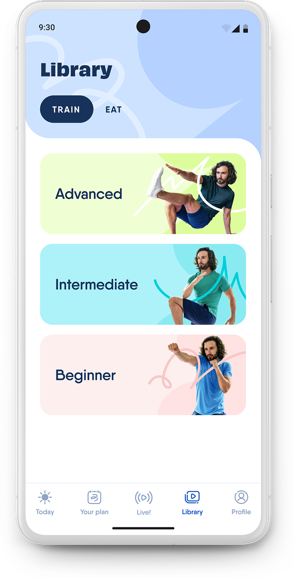 The Body Coach Library screen