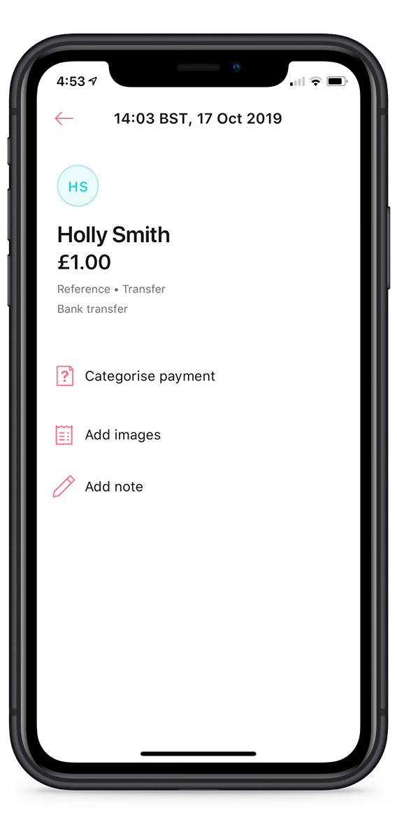 Mettle payment detail screen